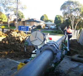 Poly Fusion welding of sewer main